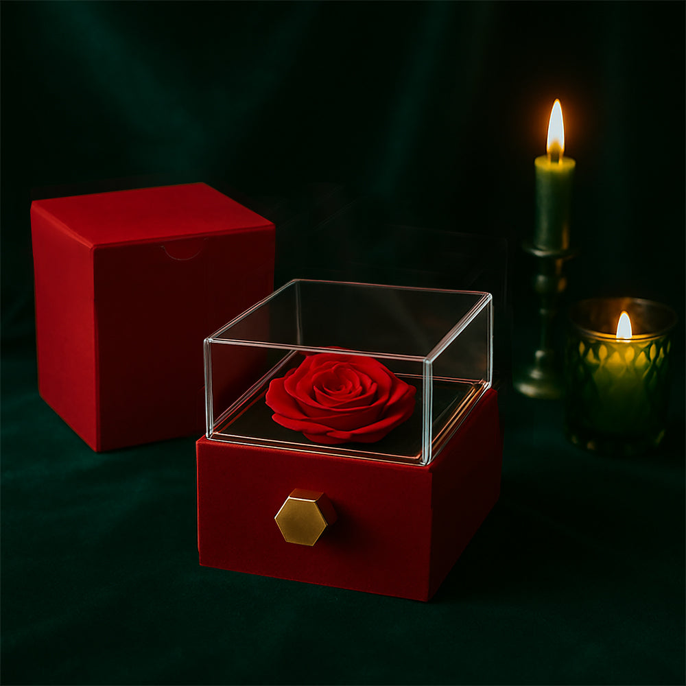 To My Wife, I Love You Always — Love Knot Necklace with Rotating Rose Box
